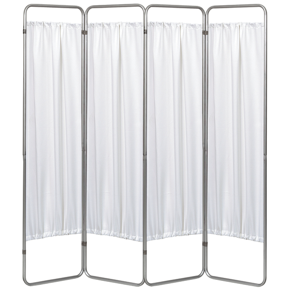 Omnimed 4 Section Economy Privacy Screen with Vinyl Panels, White 153094-10